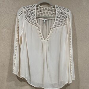 Joie Cream Lace Detail Blouse